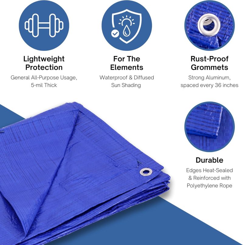 All-Purpose Blue Poly Tarp (5-mil) - Image 3