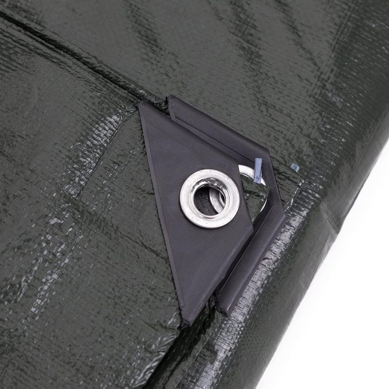 Heavy-Duty Reversible Green/Silver Poly Tarp - Image 4