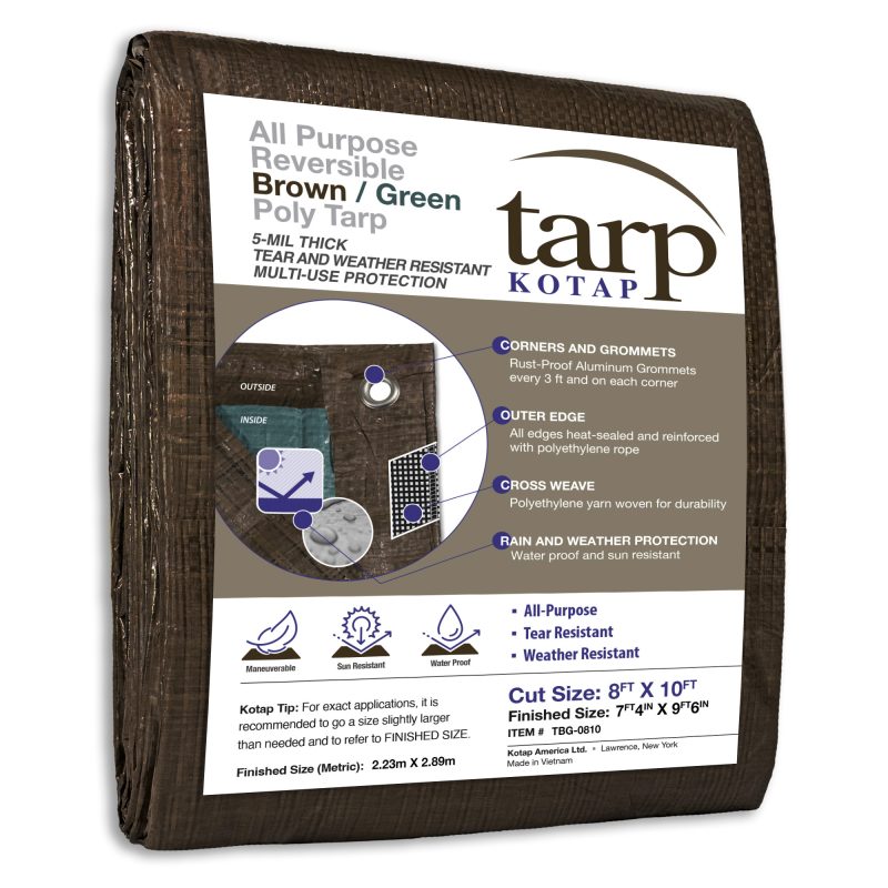 All Purpose Reversible Brown/Green Poly Tarp (5-mil)