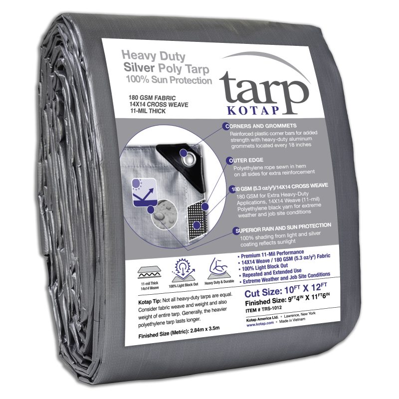 Heavy-Duty Silver Poly Tarp
