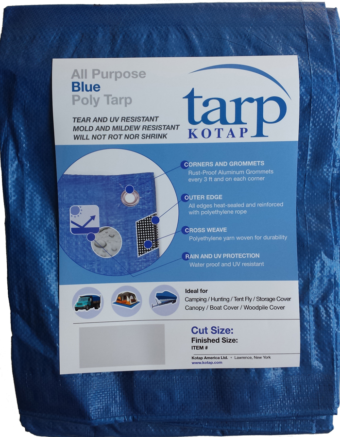 TARPATOP Multi-Purpose Waterproof Heavy Duty Poly Tarp - 12X16 Large Blue  Tarp with Grommets Every 3ft - Rot, Rust, and UV Resistant, Weatherproof