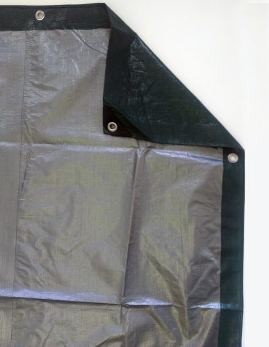 Heavy-Duty 12 by 12 Cross Weave Reversible Green/Silver 8-mil Poly Tarp - Image 2