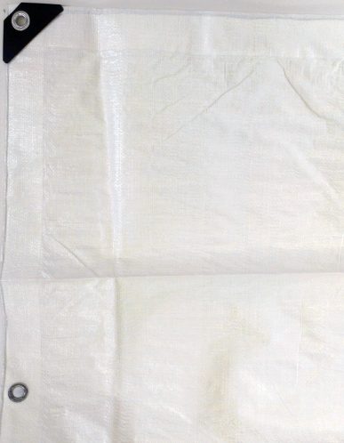 Heavy-Duty 12 by 12 Cross Weave White 8-mil Poly Tarp - Image 2
